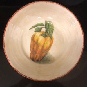 WILLIAMS-SONOMA JARDIN POTAGER PASTA/SALAD BOWL MADE IN ITALY 9 3/4” x 2 1/4”